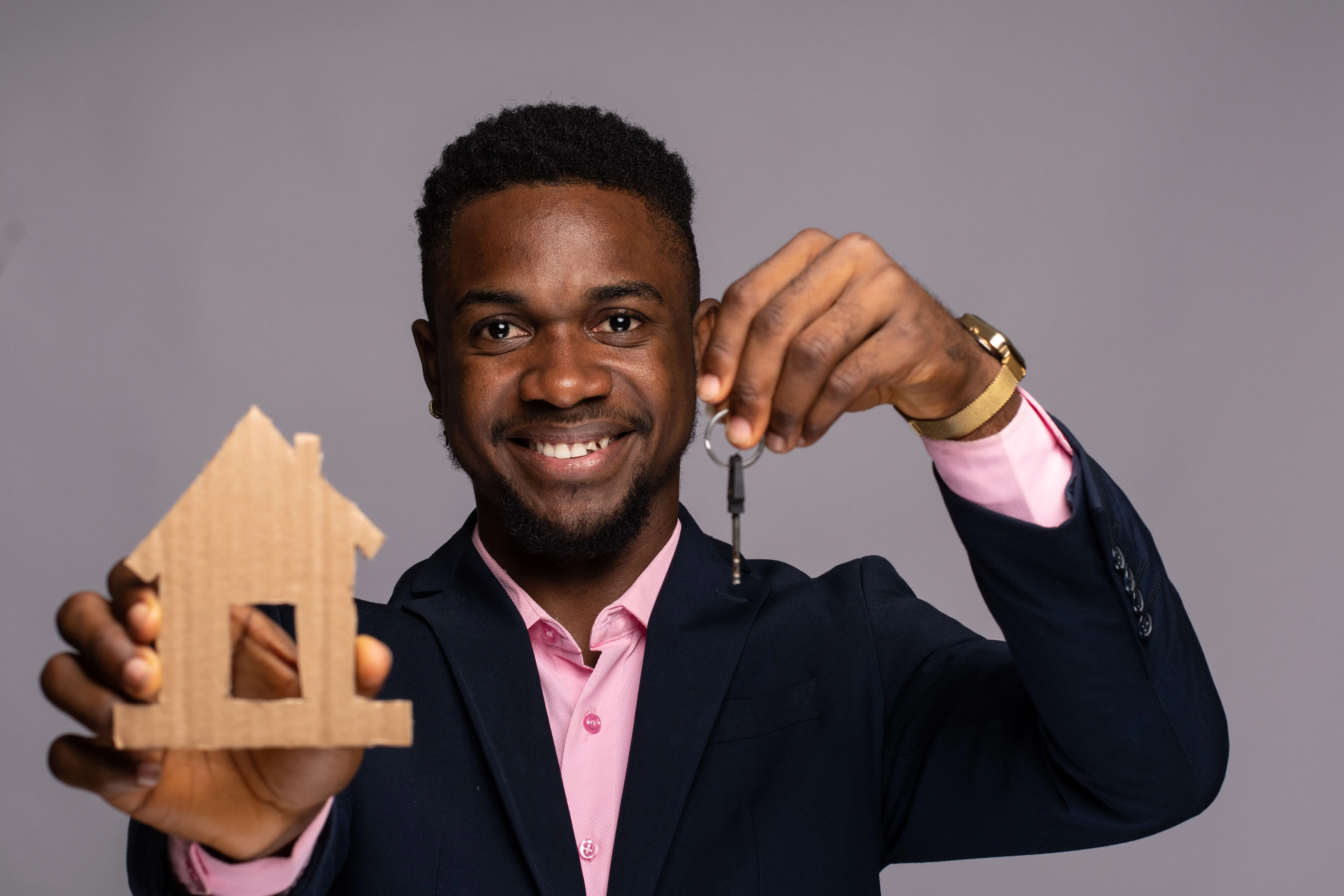 black real estate agent concept