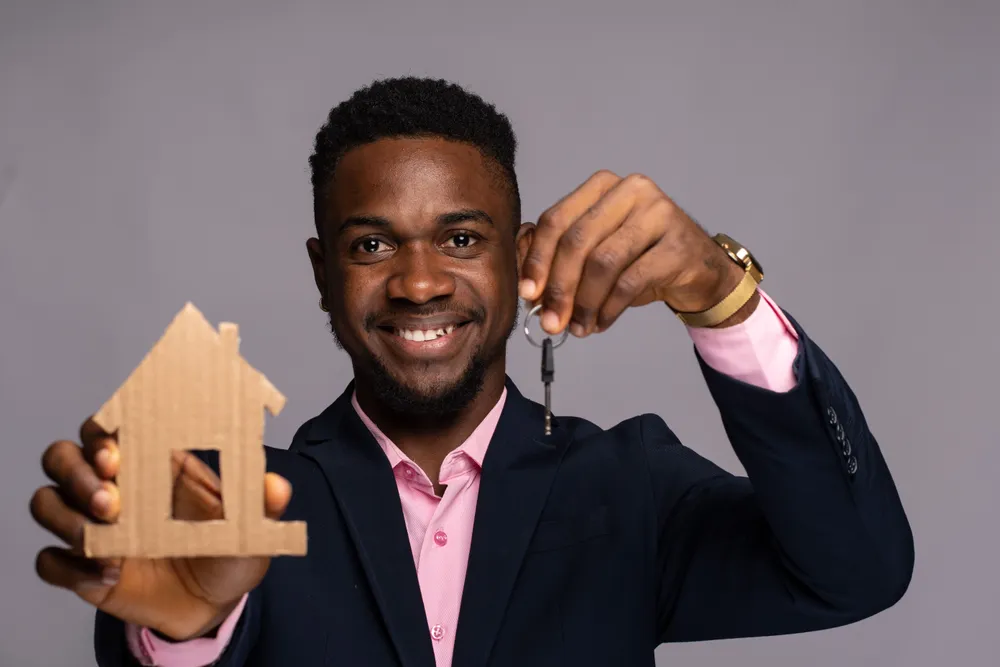 Real estate agent with a client